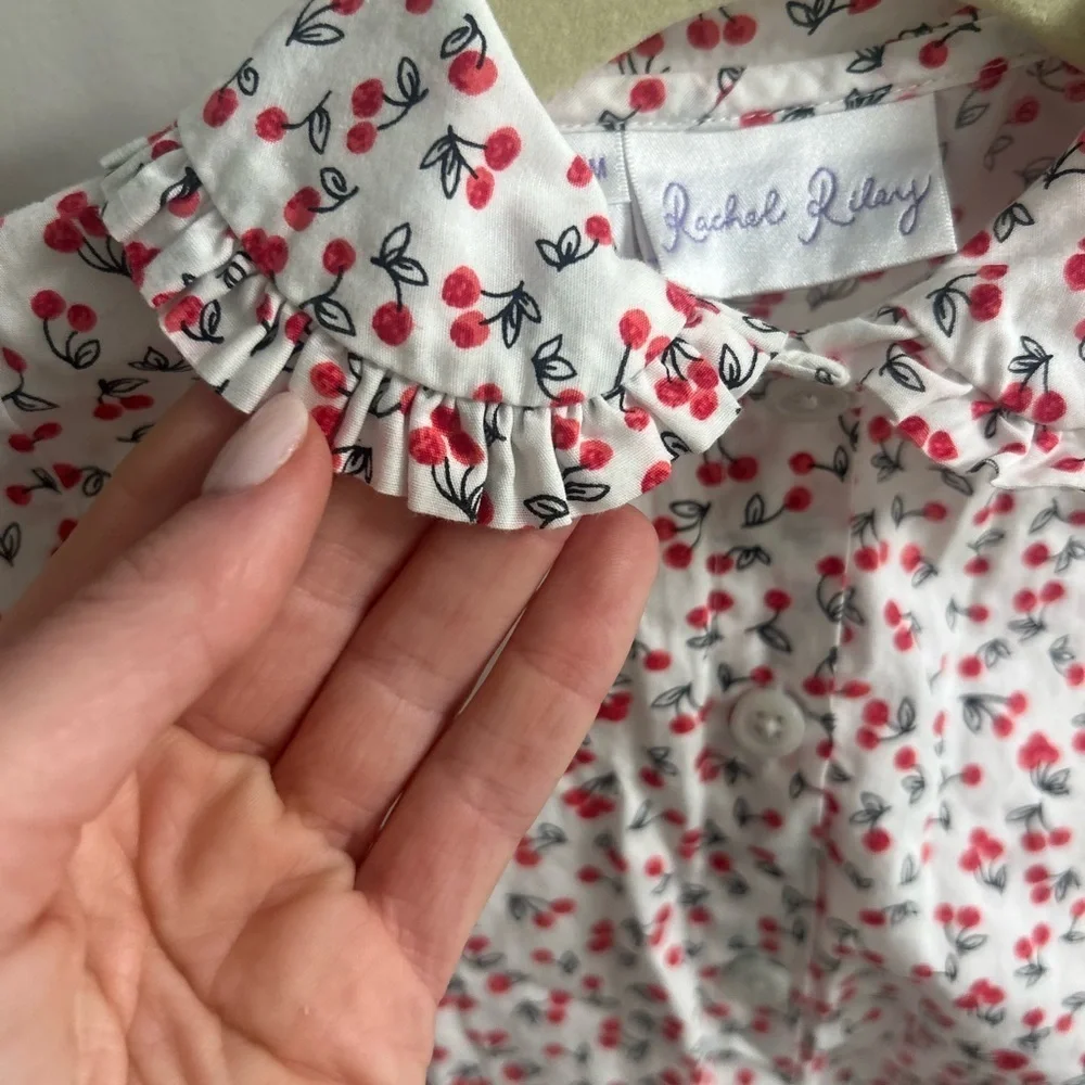 Rachel Riley Cherry Button up blouse! 18 months Excellent condition!100% cotton